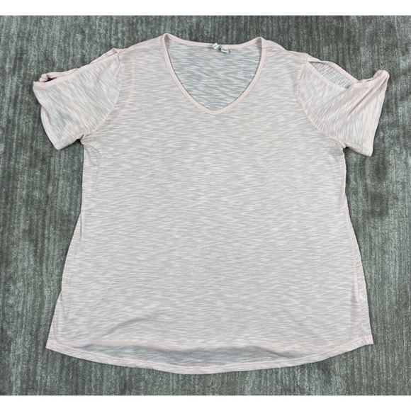 Cato Tops - Cato Shirt Womens 14/16w Pink Semi sheer Shortsleeve Casual